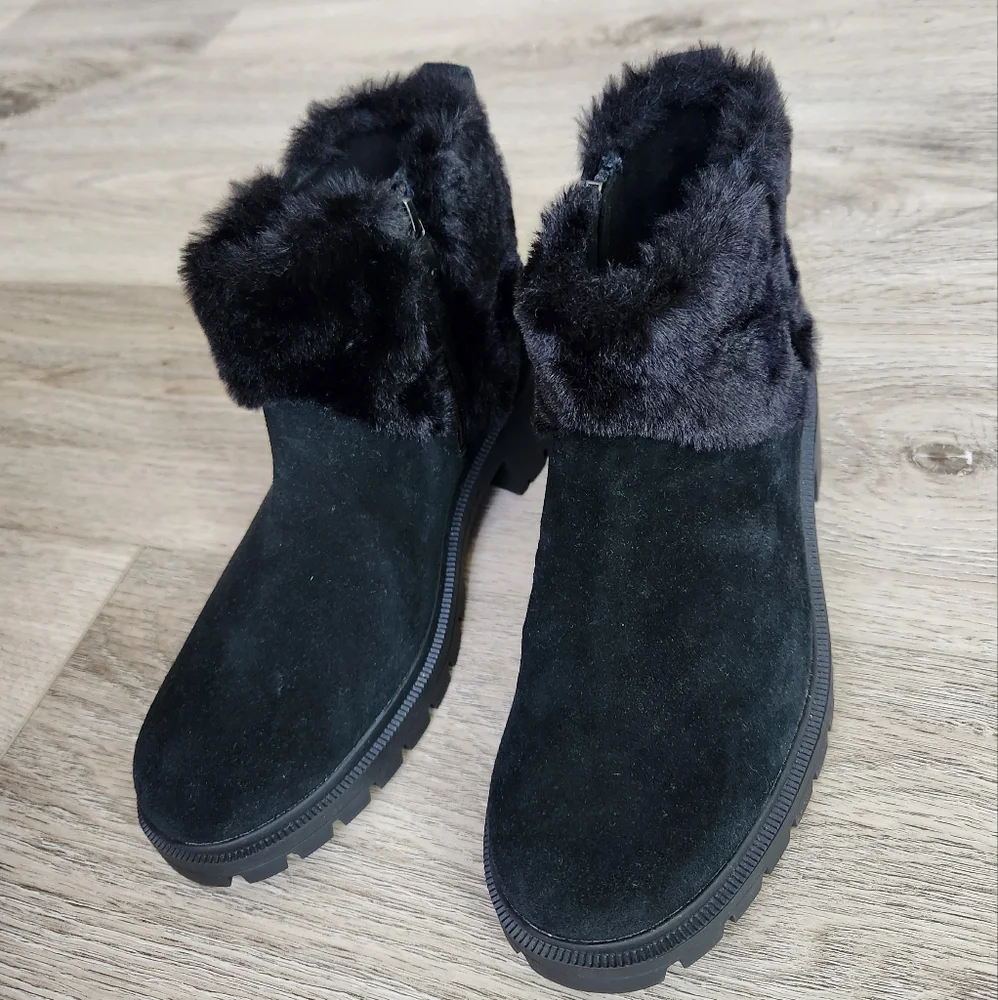 Koolabura by Ugg Berea Fuzz Ankle Boots Womens 7 Faux Fur Winter Nwot - Picture 2 of 13